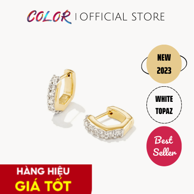 Hoa tai Huggie Vermeil vàng 18k Topaz