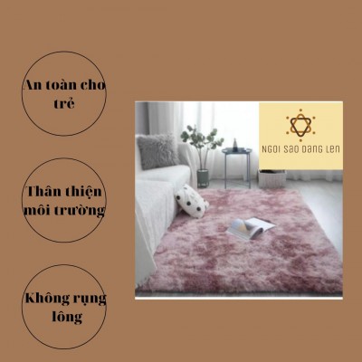 Thảm Lông Trải Sàn hình chữ nhật decor phòng ngủ 