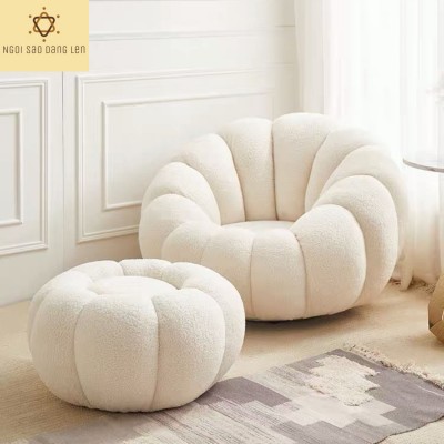 Ghế Sofa lông cừu trắng cao cấp hình măng cục cực êm